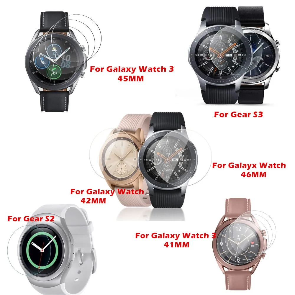 W przypadku Zegarek Galaxy 46mm 42mm Zegarek 3 41/45 mm Szkło hartowane do Samsung Gear S3 S2 Protector Screen Folie ochronne