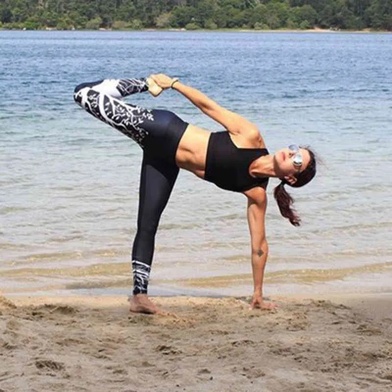 Pantalones Yoga Mujeres Mallas Deportivas Mujer ImpresióN De áRbol