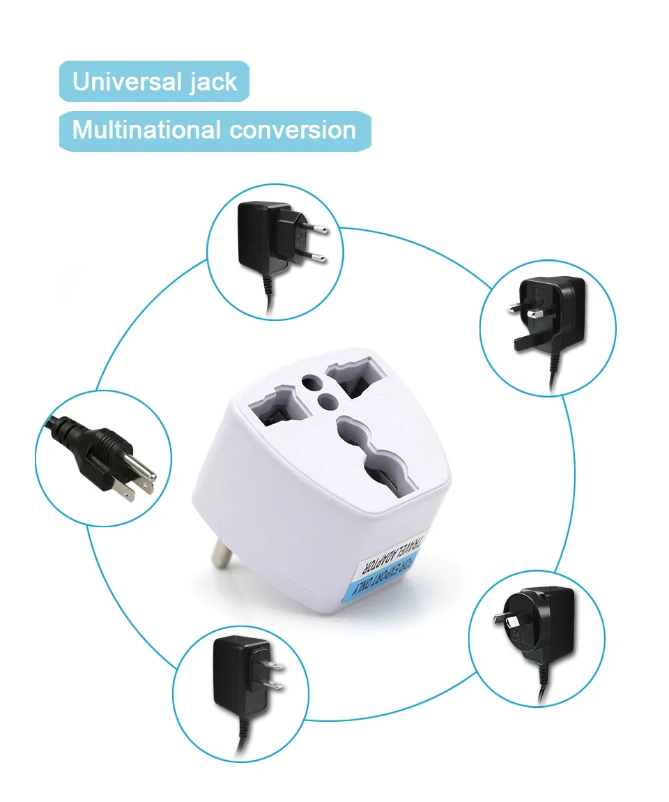 Universal US Reino Unido AU para UE Plug EUA para Euro Europa Sockets Viagens Wall CA Power Charger Outlet Adaptador Conversor