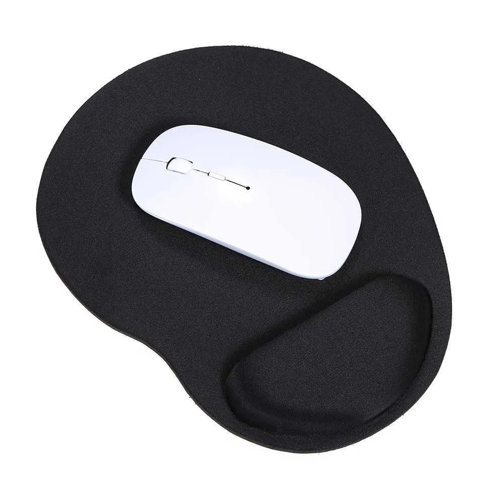 Tappetino per mouse ergonomico con supporto poggiapolsi, in memory foam, 22,9 x 25,4 cm, base in gomma antiscivolo con comodo panno in lycra, sollievo dal dolore, per computer, laptop (schiuma beige
