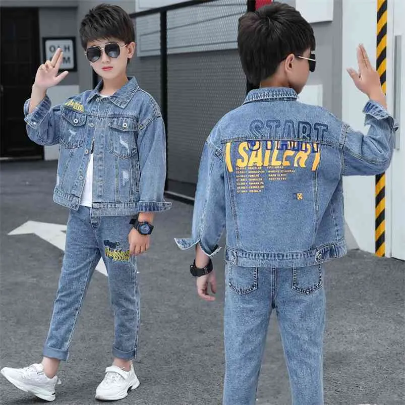 Ensemble De Vetements De Denim De Mode Avec Lettre Dimpression De Lettres Et Combinaison De Sport Pour Le Printemps Automne Du 22 61 DHgate