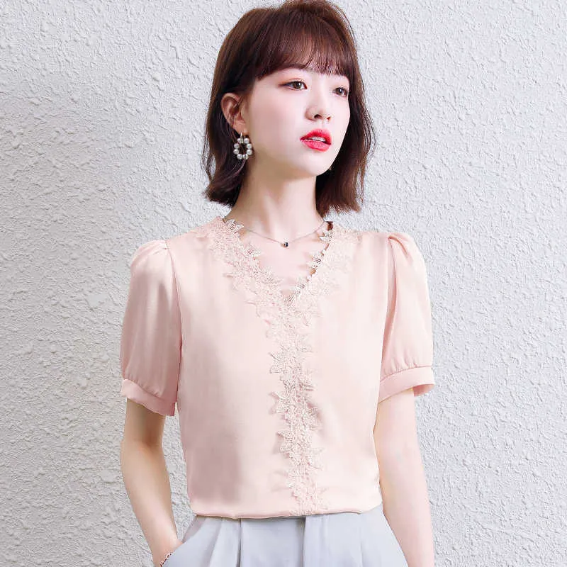 Show thin film summer classic temperament and joker lace chiffon unlined upper garment of acetic acid with short sleeves jac 210531