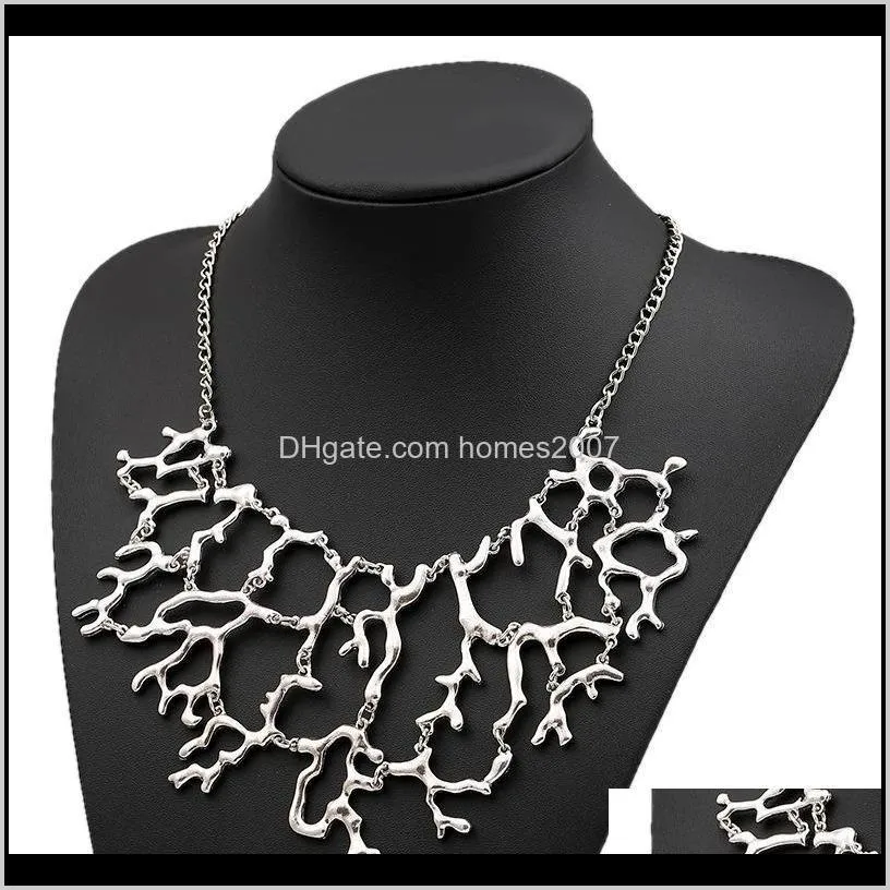 fashion unique vintage splicing tree branch necklace women jewelry punk collar choker maxi collier femme pendant necklaces