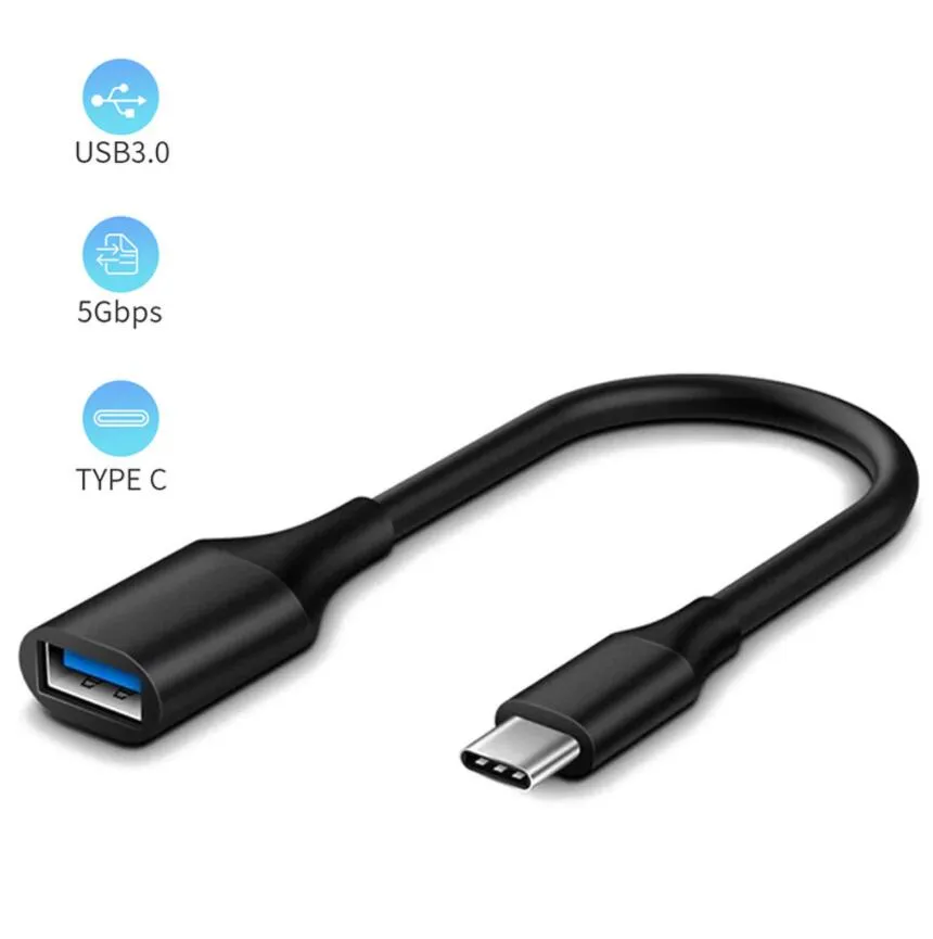 USB-C محول الذكور إلى USB3.0 USB2.0 أنثى AF محول معدني Type-C مزامنة بيانات OTG كابل لسامسونج Xiaomi Huawei