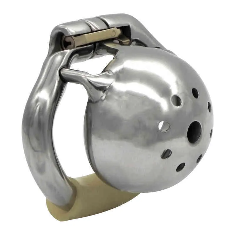 Nxy Cockrings Ergonômicos De Aço Inoxidável Stealth Lock Masculino Chastity Device Galo Cadeia Penis Anel Cinto Cinto S077 1214