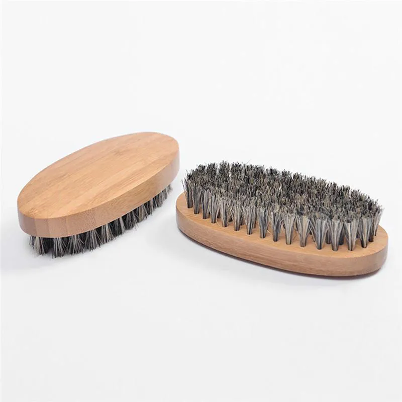 Natural Boar Bristle Beard Brushes For Men Bamboo Face Massage That Works Wonders To Comb Beards RH6215