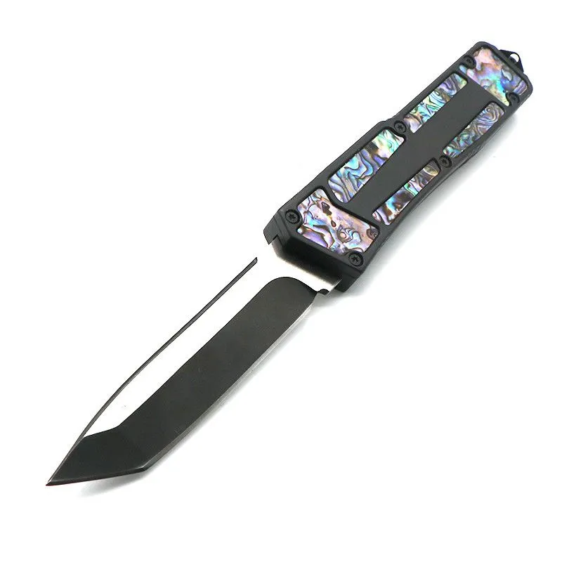 9 Modelle Schwarzer Abalone-Griff Gerade Feststehendes Messer Dual Action Angeln EDC Taschentaktisches Messer Überlebenswerkzeug