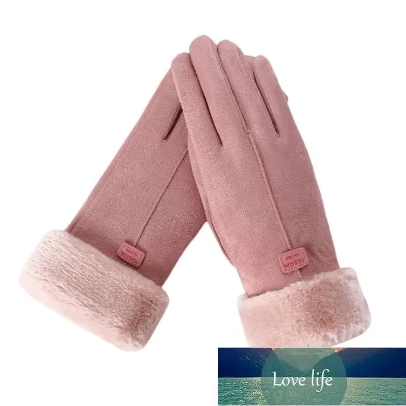 Vijf vingers handschoenen klassieke Luvas de Inverno Womens Mode Winter Outdoor Sport Warme Mittens Eldiven Solid Pink Guantes Femme Factory Prijs Expert Design Quality