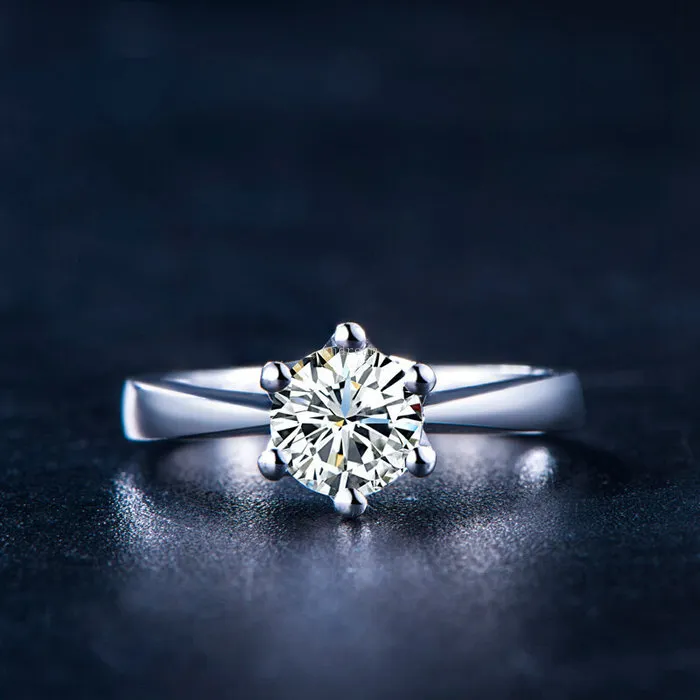 Femmes mariée bague de mariage Solitaire diamant bagues de fiançailles pour femme mode bijoux cadeau volonté et sablonneux