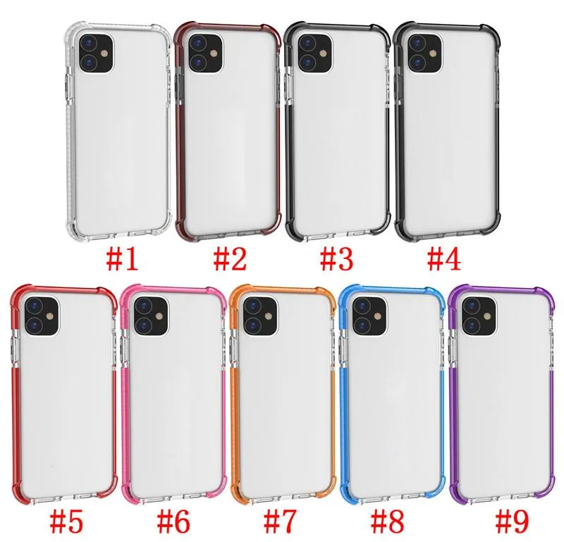 Para iPhone 12mini pro 11 max xr x 6 7 8 mais casos de telefone claro cristalino transparente slim macio tpu disco rígido tampa traseira com ajuste compatível