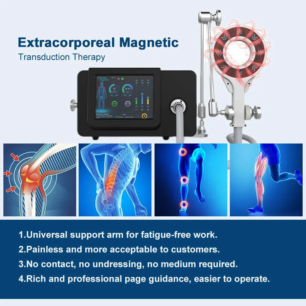 Terapia de transducción magnética extracorpórea para la rehabilitación de trastornos musculoesqueléticos Dispositivo de alivio del dolor Physio Magneto