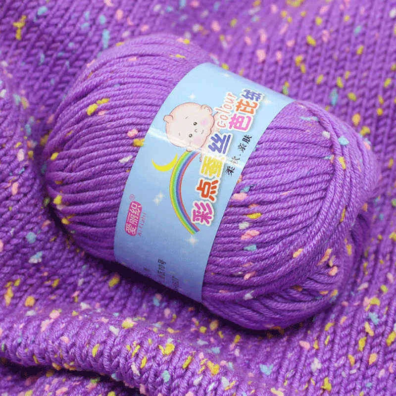 1 ST 25 Kleuren Hoge Kwaliteit Baby Katoen Kasjmier Garen voor Hand Breien Crochet Kameded Wol Thread Kleurrijke Eco-Dyed Handwork Y211129