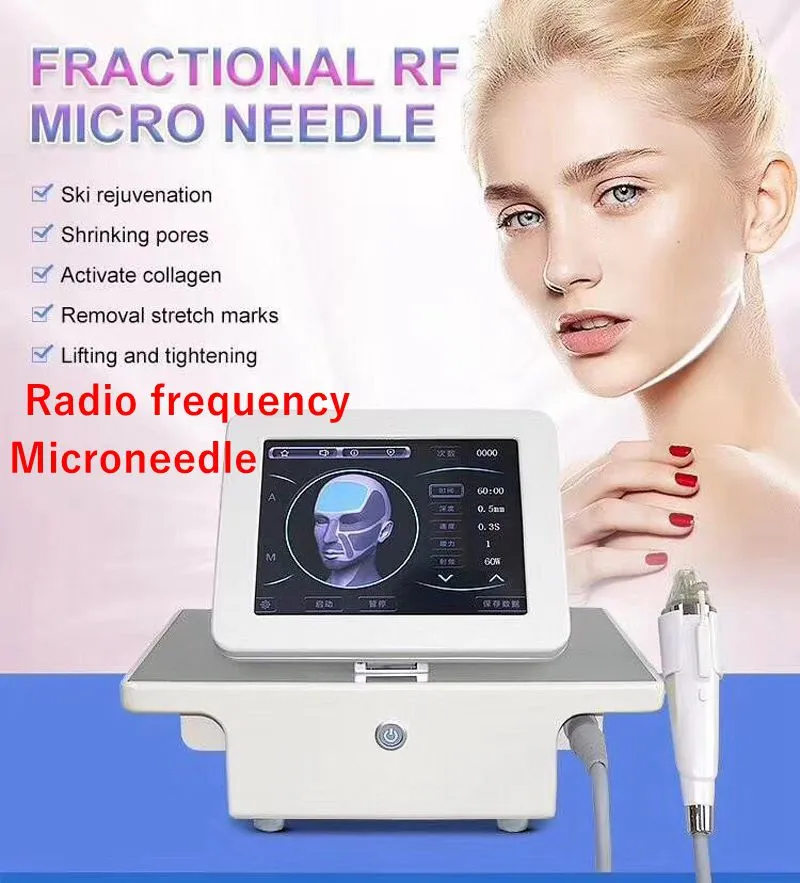 Bärbar fraktionerad Micro Needle RF-maskin med 10/25 / 64 / Nano-patron Anti Sträckmärken Rynkor Avlägsnande Krympporer Hud Dra åt ansiktet Lyft