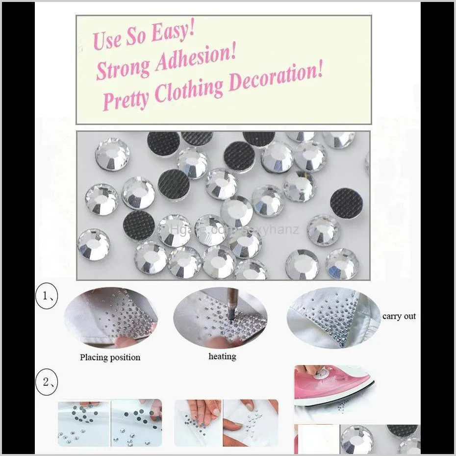 clear crystal dmc hot fix rhinestone flatback glass different sizes hotfix rhinestones iron on for party night dress