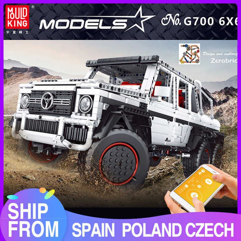 Mold King Building Blocks App High-Tech Car Le RC motorisé 6x6 1:10 Modèle de voiture Assemblage Briques électriques Kid Toy Cadeau de Noël X0902