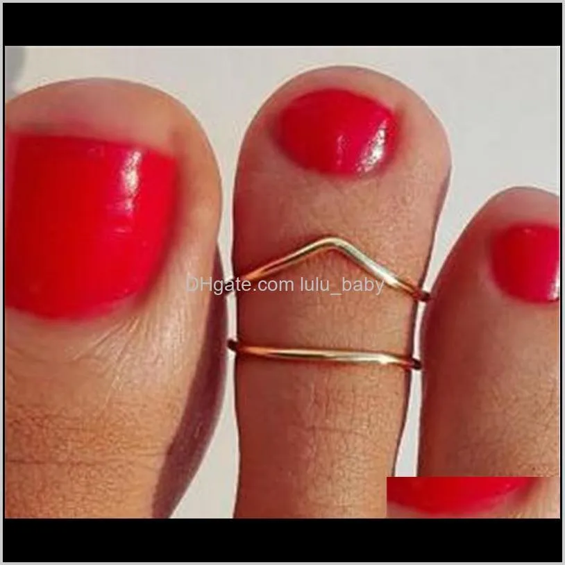 new vintage silver gold round v lady adjustable opening foot rings women fashion toe rings foot beach jewelry