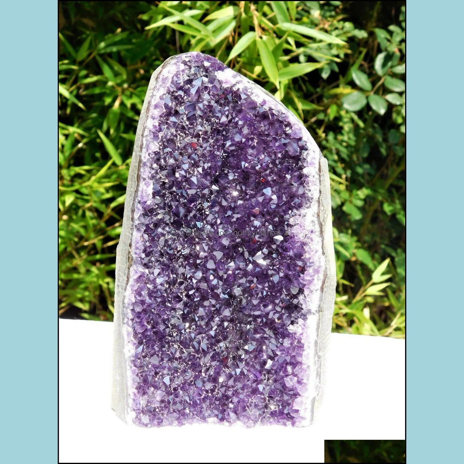 Natural Amethyst geode quartz cluster crystal specimen Healing