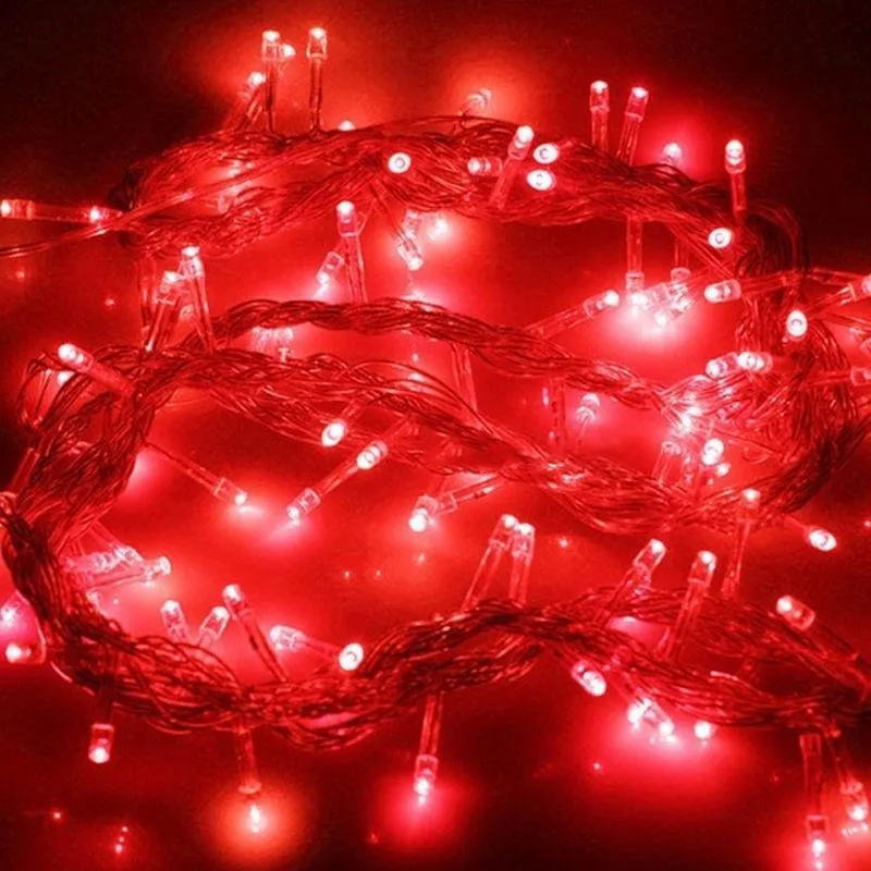 Украшение вечеринки рождественские светильники, сверкающие 10 м 100 светодиодные струнные светильники дома свадьба рождественские дерево светящиеся припасы