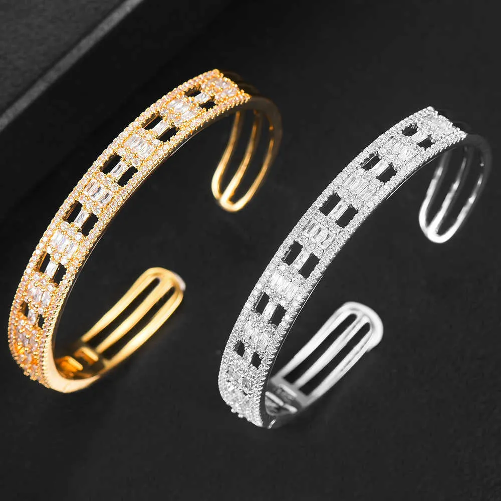 Kellybola Cubic Zircon Personality Fine Carving Bangle Women Bracelet Top Quality Best Gift for Friends Lover Unexpect Surprise Q0720