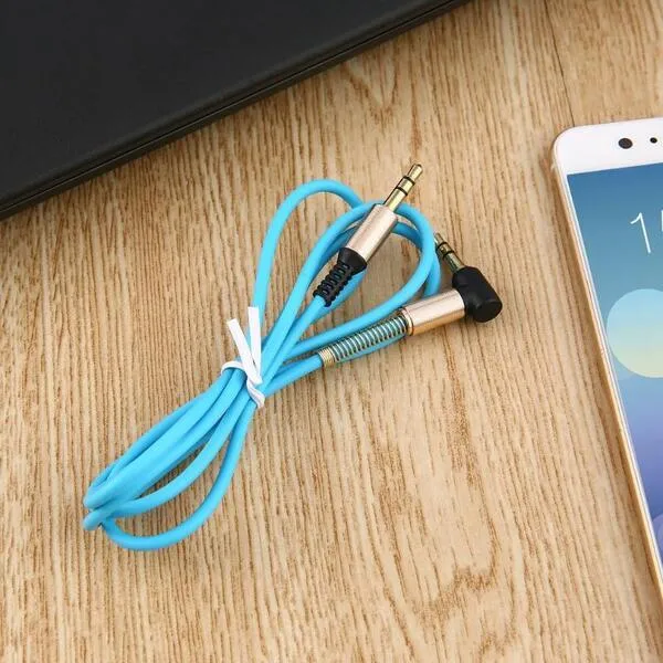 Универсальные 90 градусов 3.5 мм Вспомогательные аудио кабели тонкий и мягкий кабель AUX для динамиков iPhone для наушников MP3 4 PC Home Car Stereo