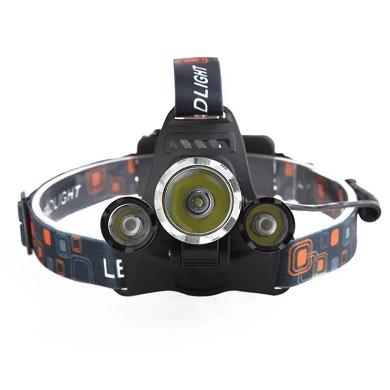 13000Lm T6+2*R5 XML T6 LED Headlight Headlamp Head Lamp Light 4-mode +2x18650 battery+EU/US Car charger