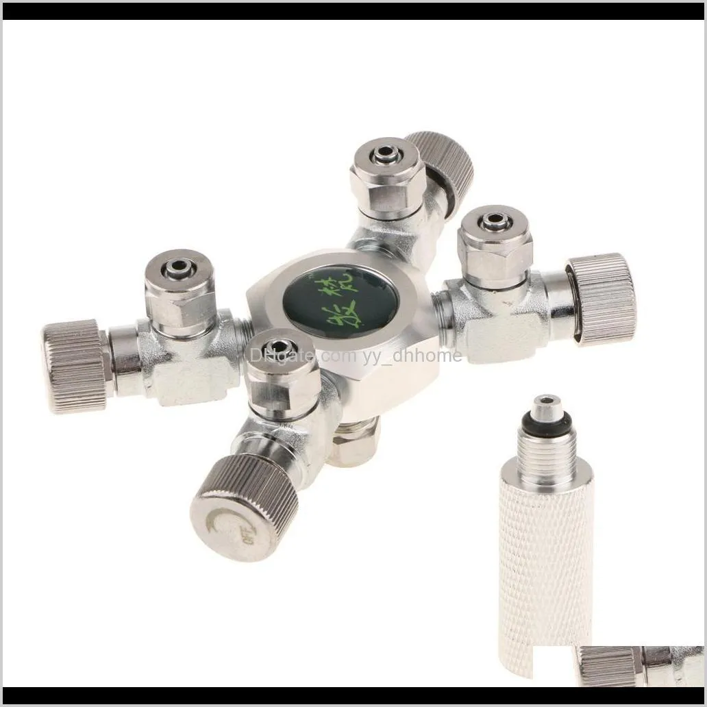 stainless steel aquarium tank co2 splitter regulator distributor needle solenoid check valve with 4/6 way outlets