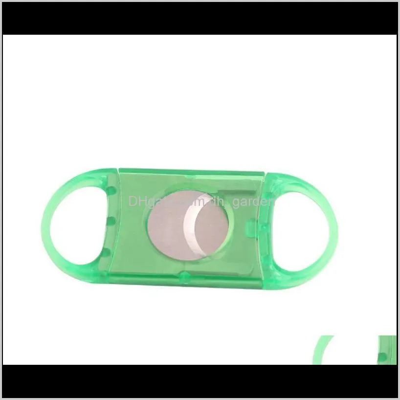 plastic metal cigar cutter portable round head cigar cutter 5 colors optional cigar accessories smoking tool sn2162