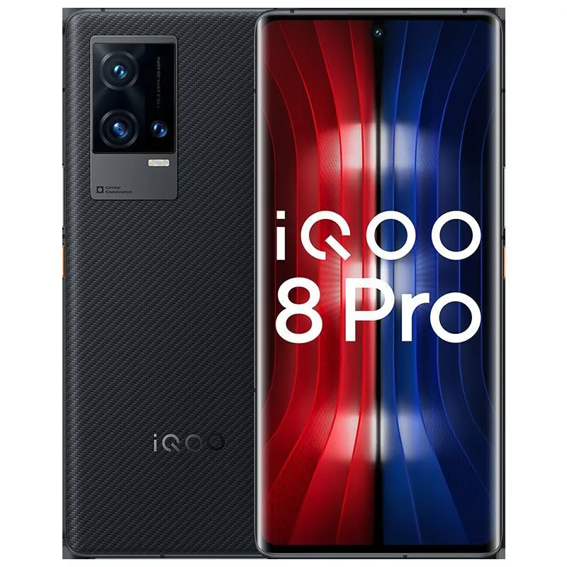 Original Vivo IQOO 8 Pro 5G Mobiltelefon 8 GB RAM 256 GB ROM Snapdragon 888 Plus 50,0 MP AR AF OTG NFC Android 6,78" gebogener Vollbild-Fingerabdruck-ID Face Wake