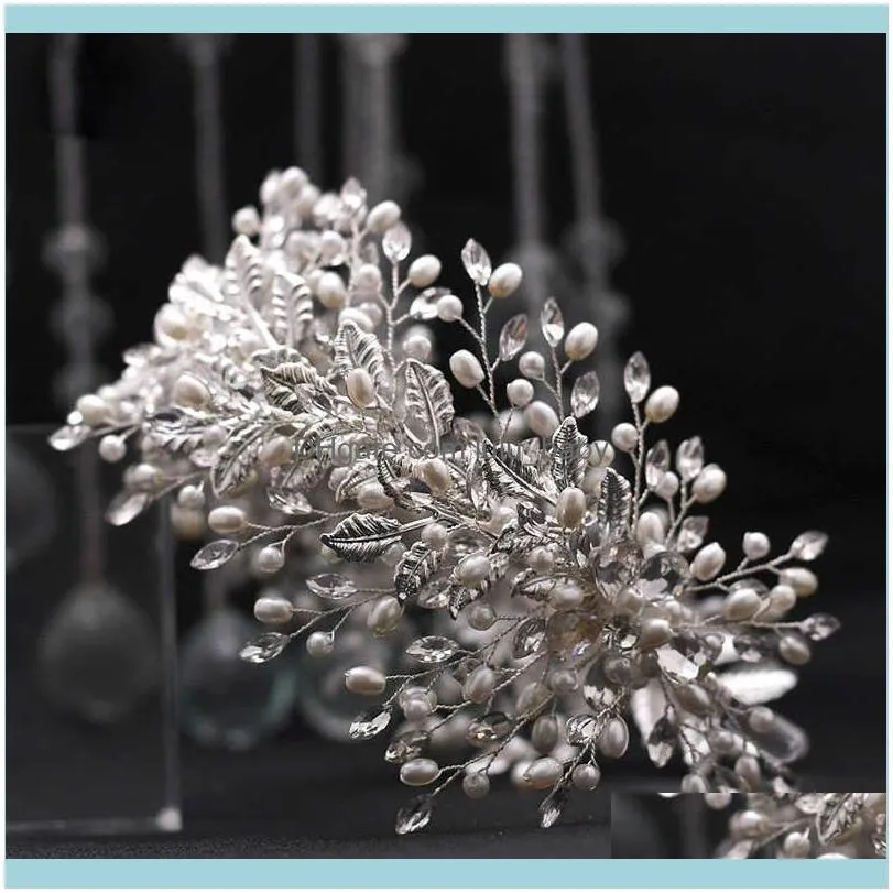 SLBRIDAL Luxury Handmade Flexible Rhinestones Crystals Pearls Wedding Tiara Headband Bridal Crown Women Hair Accessories Jewelry