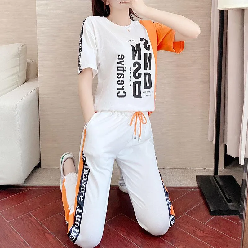 通販最安値 Tianluo 21スポーツウェア女性の夏21ファッションブランドの半袖tシャツカジュアル2ピースセットフライストリートトラックスーツ 購入激安 Www Care7 Org