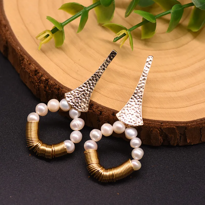 Perle d'eau douce naturelle Boho goutte pour les femmes cadeau d'anniversaire boucles d'oreilles fines bijoux mode accessoires faits à la main