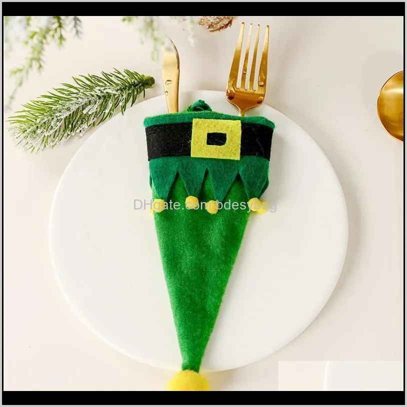 new christmas knife and fork decoration small hat knife and fork set table decoration knife and fork bag