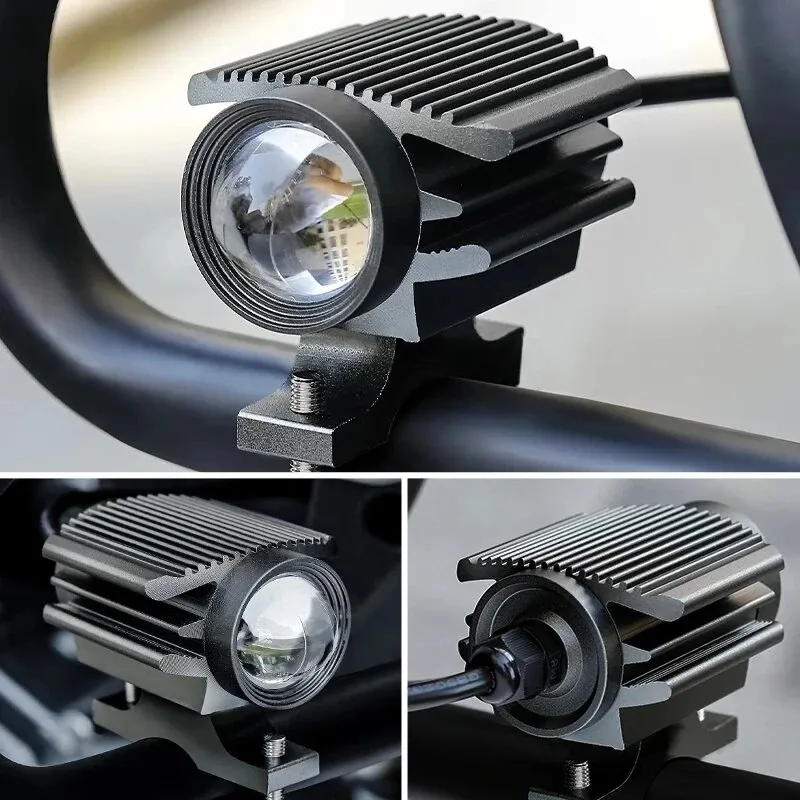 Projecteur de phare LED pour motos, 35W, 3500lm, Spot de travail Super lumineux, feu antibrouillard auxiliaire pour véhicule
