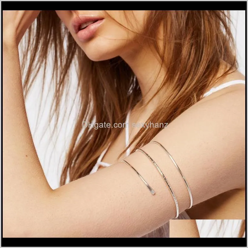 golden leaves hollowed out multi-layered tulip geometric triangle armband gold bangles for women