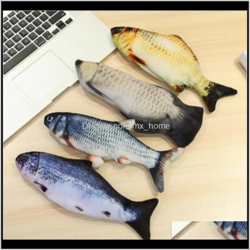 Leveranser Home Garden1pcs Cat Electric Simulates Fish Jumping Plush Toy USB Laddning PET Toys Drop Delivery 2021 P6Qow