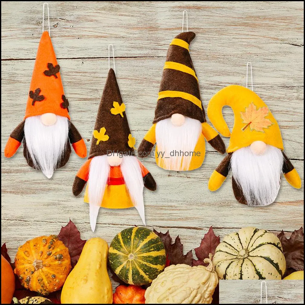 Party Supplies Harvest Festival Hanging Gnome Ornaments Handmade Plush Faceless Doll Hallowee Decoration XBJK2107