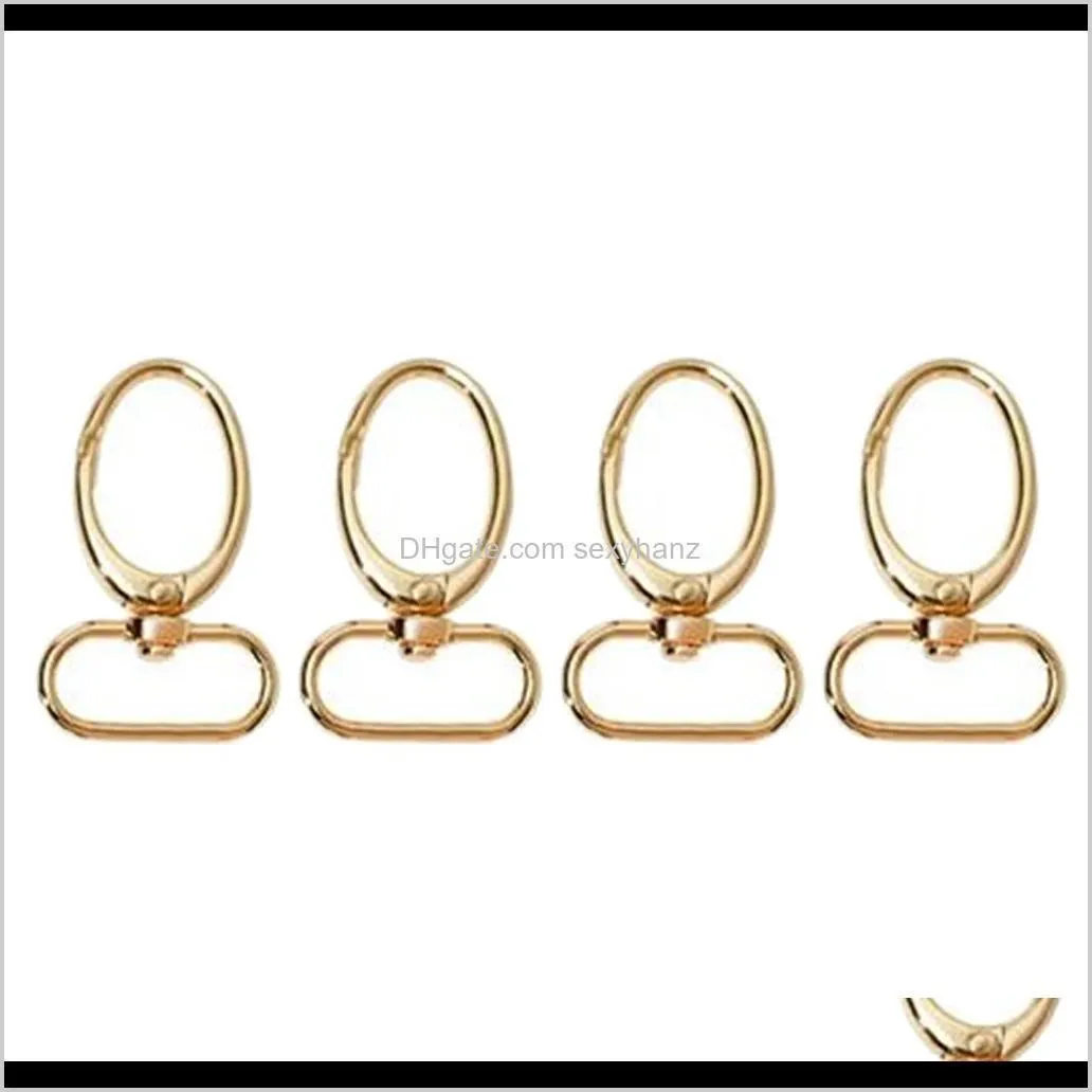 Sewing Notions Tools Apparel Drop Delivery 2021 4Pcs Alloy Curved Lobster Clasps Swivel Trigger Clips Snap Oval Ring Bokfn