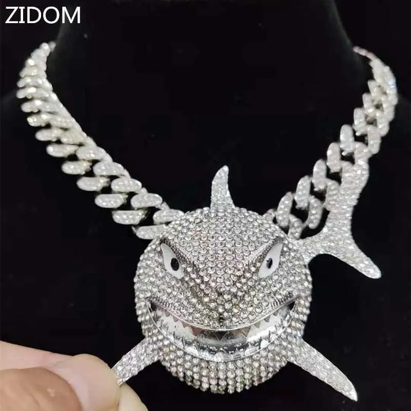 Save Big on Bulk Hip Hop Necklaces For Mens Men Women Hip Hop Iced Out  Bling Big Size Shark Pendant Necklace 13mm Crystal Cuban Chain Hiphop  Necklaces
