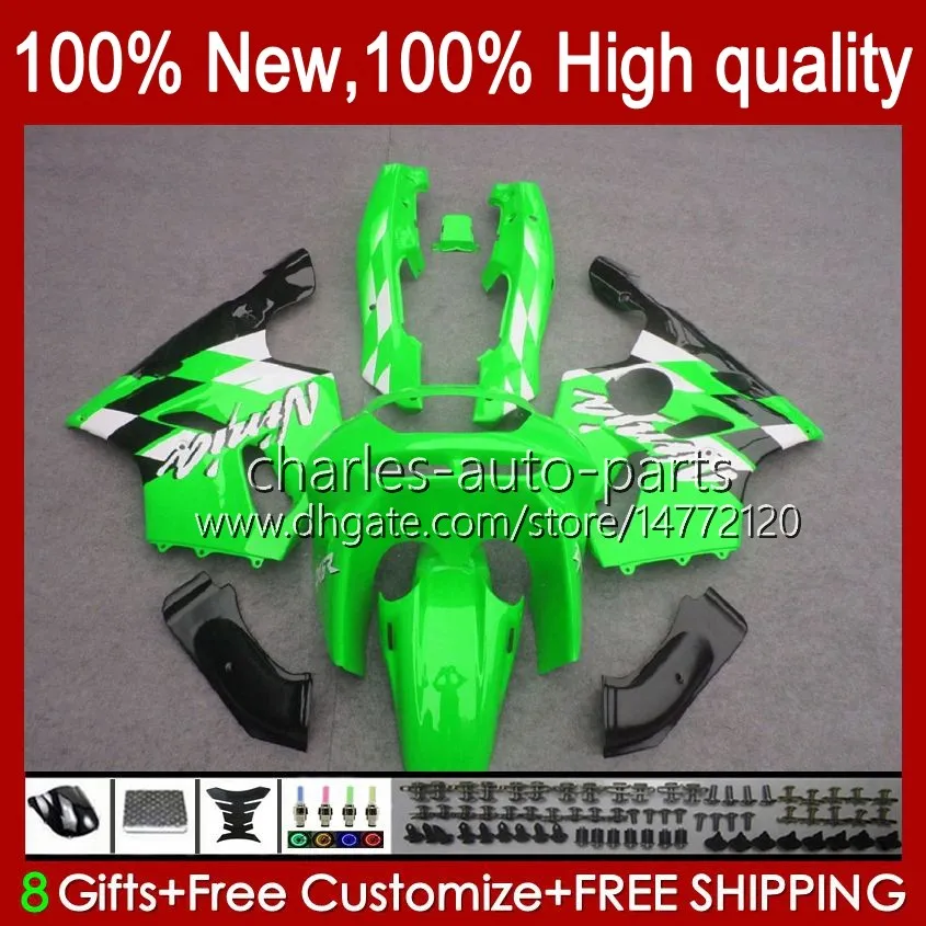 Kawasaki Ninja ZX 6R 636 600CC 6R 636 600CC 600 CC ZX-636 ZX6R 94 95 96 97 BODYWORK 50HC.34 ZX636 ZX-6R 94-97 ZX600C ZX600 ZX 6 R 1994 1995 1995 1996 1997 1994 1995 1997緑色光沢のあるBlk Bodys Kit