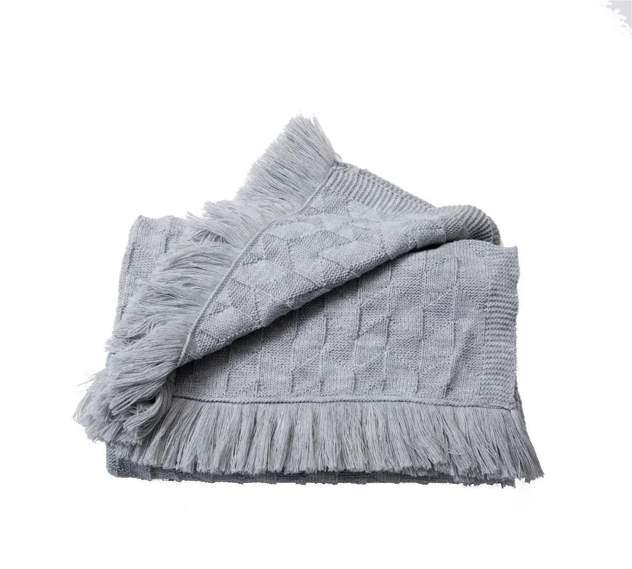 Cobertores Retro nórdico de malha nórdica Cama de cor sólida Toalha final Sofá macio joga qualidade de inverno