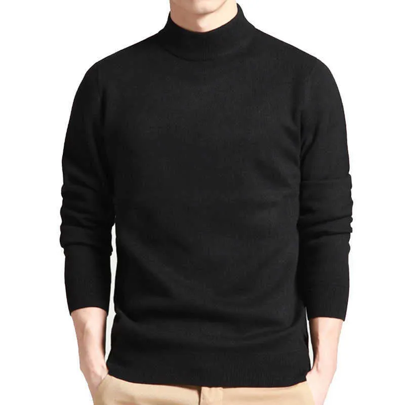 Homens Camisola Sólida Pullovers Mock Neck Primavera e Outono desgaste Fino moda moda tamanho m a 4xl y0907