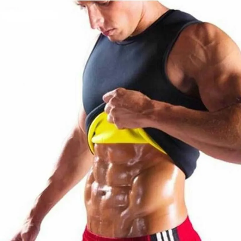 Mäns kroppsformare bastu bantning väst män shaper midja tränare svett kostym träning shapewear neopren kompression tank top termisk tröja