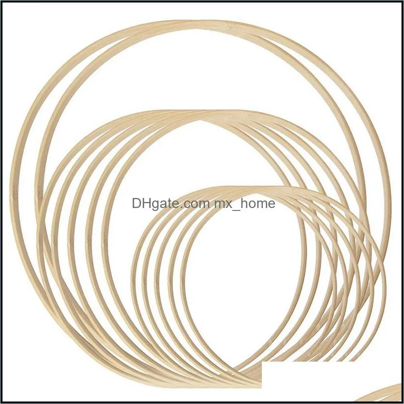 Decorative Flowers & Wreaths Dream Catcher Rings 12Pcs Wood Bamboo Floral Hoop For DIY Wreath Decor Wedding And Wall Hanging Craft