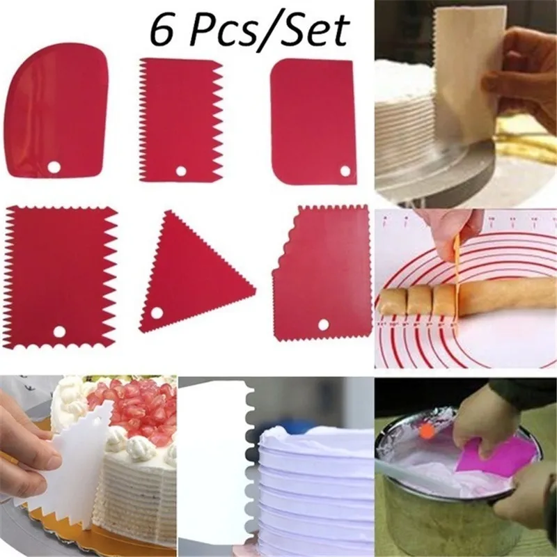 6pcs/set Cake Scraper Smooth Decorating for Baking Pastry Dough