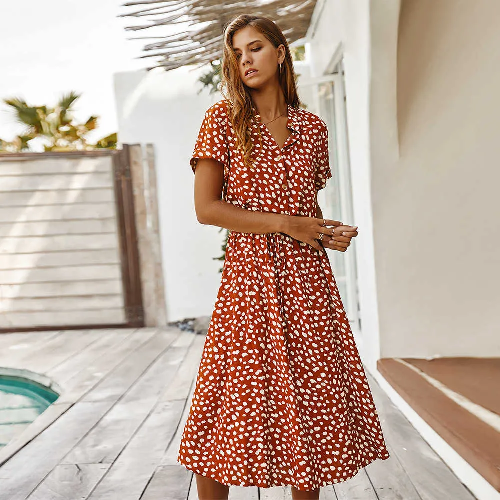 Vintage Dresses Dots Dress Femme Robe Plaża Boho Odzież Styl Kobiety Letni Egzotyczne Maxi Dla Dziewczyn Damskie 210712