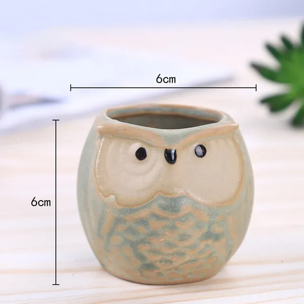 Cartoon Owl-shaped Flower Pots for Succulents Fleshy Plants Flowerpot Ceramic Small Mini Home/Garden/Office Decoration sea ship ZZE5630