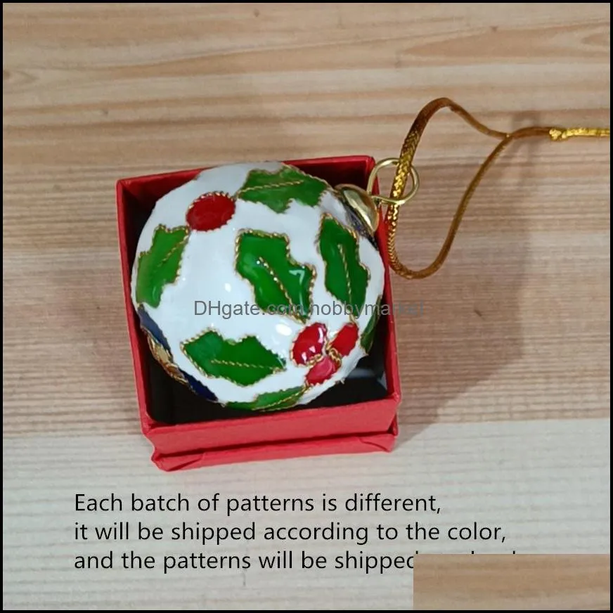 Cloisonne Craft Enamel Filigree Fancy 50mm Ball Pendants Key Rings Keychain Charms Ornament Chinese Handcrafts Gifts Christmas Tree Hanging