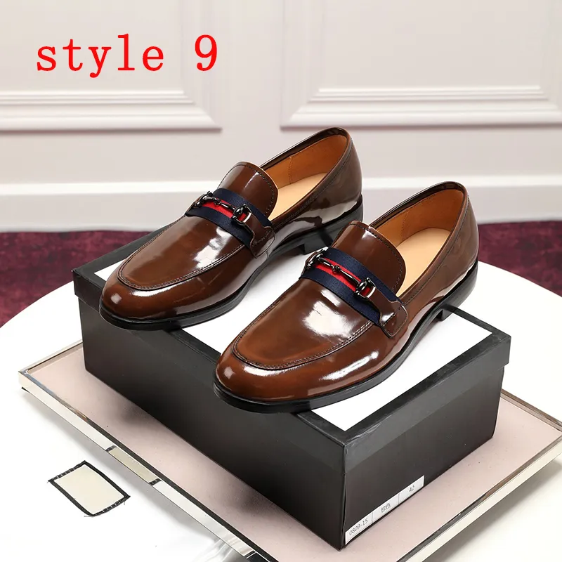 Fashion luxury men's style dress shoes Genuine leather highs quality men casual Peas shoe wedding designer loafers size 38-45