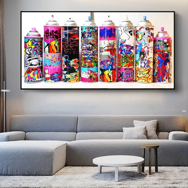 Graffiti Art of Spray Can Collection Dipinti su tela Poster e stampe Street Art Immagini Home Decor Cuadros