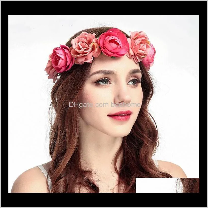 tempting high end goddess wreath yiwu factory china supplier wholesale custom fancy headband flower beauty makeup